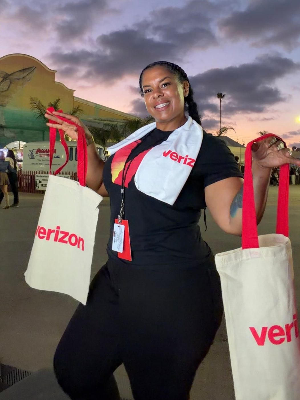 Bria Lamb working a Verizon brand activation
